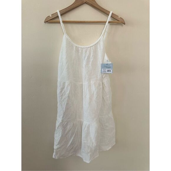 Shade & Shore White Braided Strap Tiered Swim Coverup Dress Size XS New - Picture 2 of 5